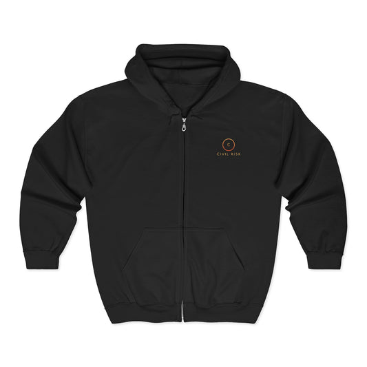 Civil Risk Black Full Zip Hoodie